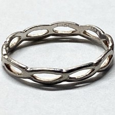 Vintage Sterling Silver 925 Infinity Marquis Open Link Eternity Band Ring Size 6