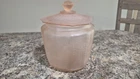 Biscuit Cookie Jar Princess Pattern Vintage Pink Anchor Hocking Depression Glass