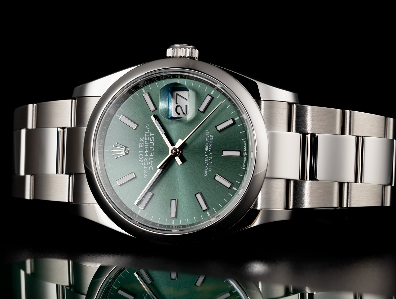Rolex Datejust 36 Mint Green Sunburst Dial Steel Ref 126200 image 6