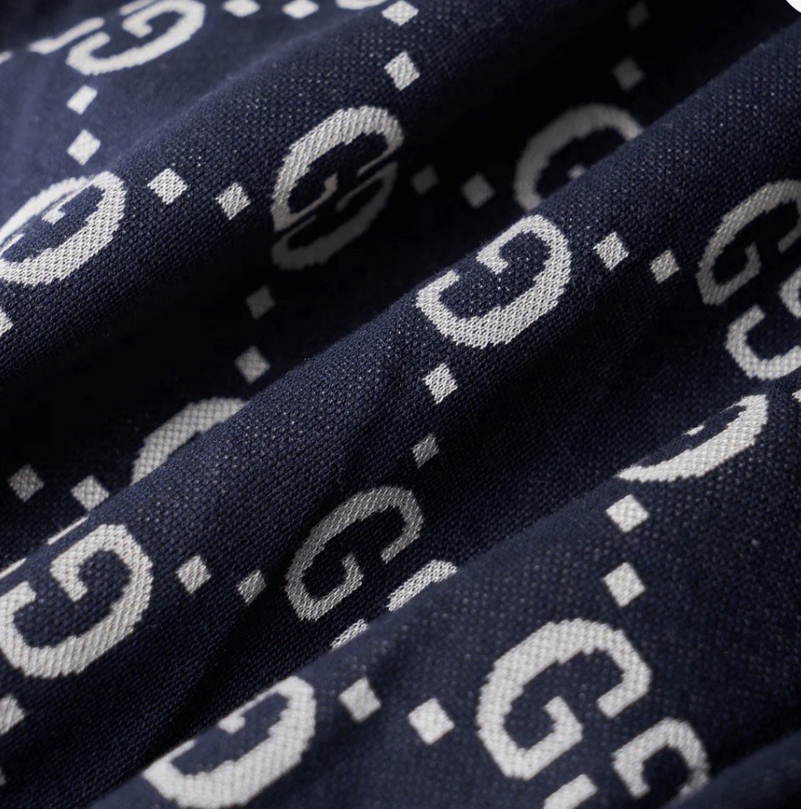 Gucci GG Monogram Jacquard Side Striped Shorts Navy Men’s Size XXL Authentic thumbnail 5