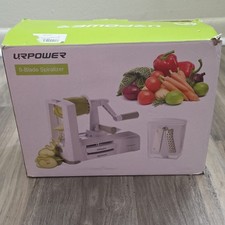 URPOWER 5-Blade Manual Counter Top Spiralizer, White, Interchangeable Blades
