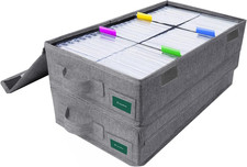 Cassette Tape Storage Box Pack of 2, Practical Cassette Tape Holder 16.34 X 9.25