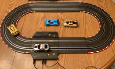 Slot Car Race Track Set, 19Ft Electric Track with LED Lights and 4 Slot Cars, 2