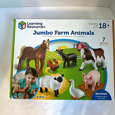 Learning Resources Jumbo Farm Animals 7-Piece Set, 18+ Months (LER 0694)