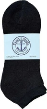 72 PK Yacht & Smith Men's Wholesale Bulk No Show Ankle Socks, Size 10-13 (Black)
