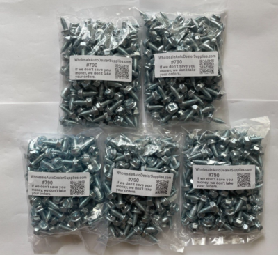 #ad 500 License Plate Screws for Import Cars Metric Hex Head 6mm x 16mm #790 $48.00