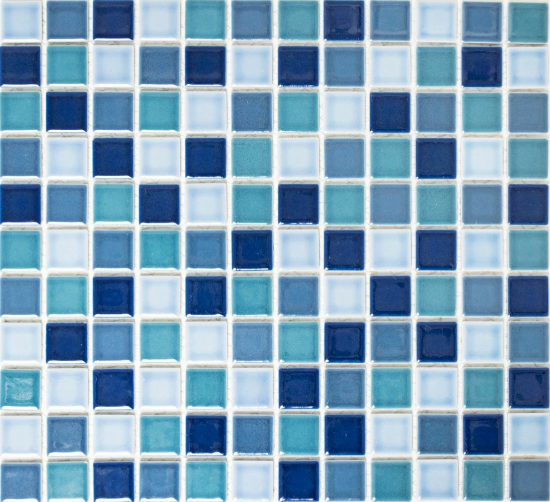 Cerámica Mosaicos Azul Blanco Brillante Azul Oscuro Blanco Mate Poolbecken