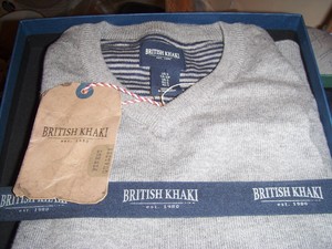 british khaki sweater