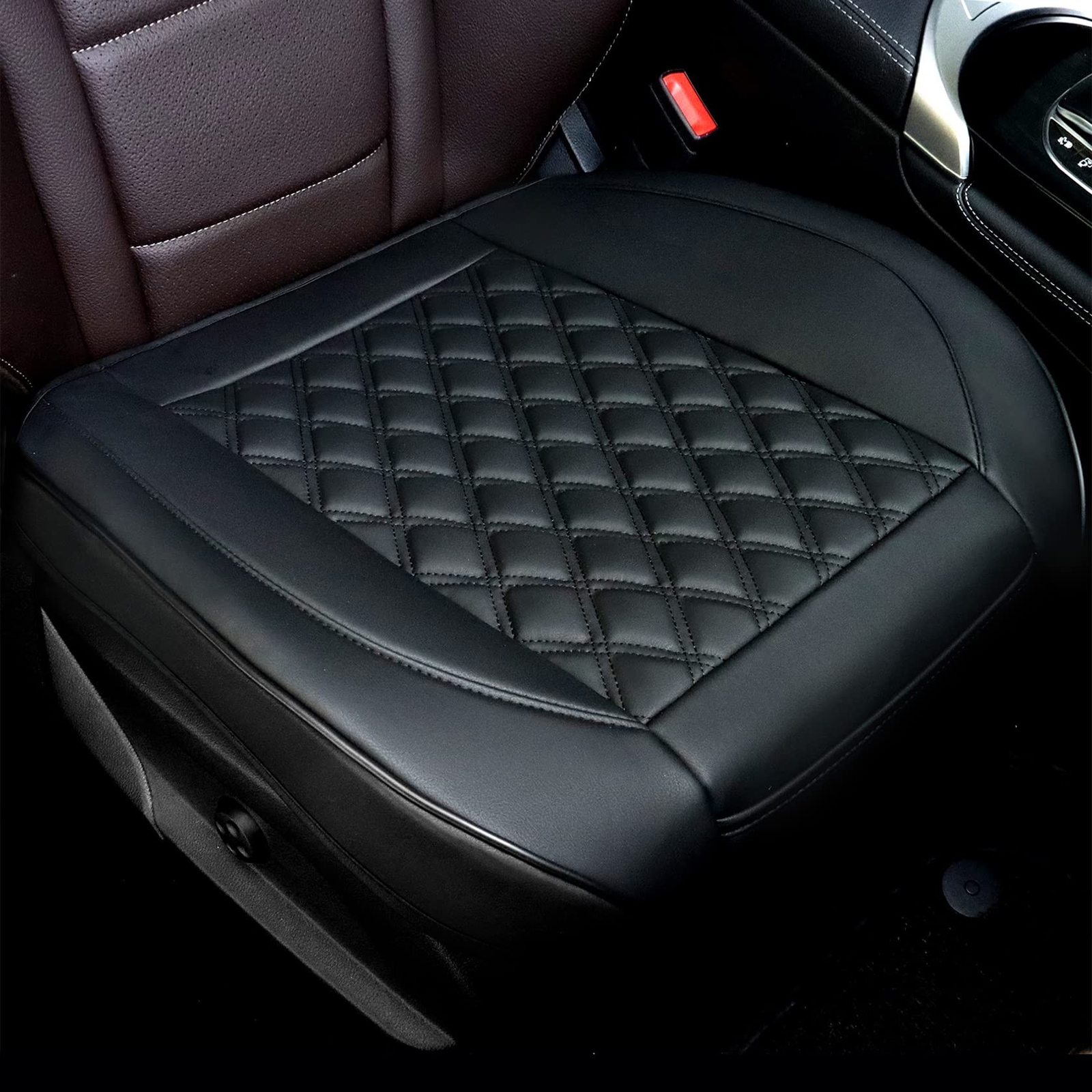 Cusaota 2 Piece Car Seat Covers Protectors for Front Seat Bottoms, Luxury PU ...