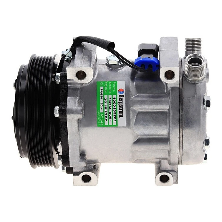 Compresor de aire acondicionado SD7H15 se adapta a Case-IH / Caterpillar / Mack / Volvo QR Foto 2 de 4