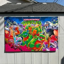 Teenage Mutant Ninja Turtles Stern Pinball Banner 5ft x 3ft - Neon 80's Colors
