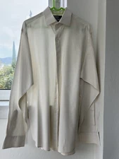 POLO Ralph Lauren Off White Solid Regent Classic Fit Shirt Size 17-43 XL