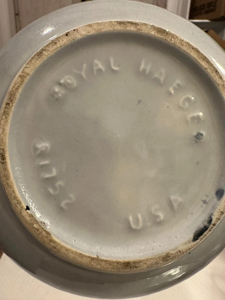 Royal Haeger Speckled Pottery Vase R1752 MCM Atomic Blue Bulbous 16.25"Height - Image 2 of 4