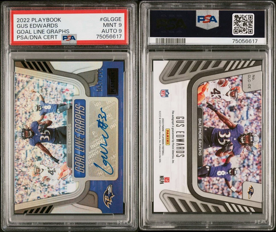 2022 Panini Playbook - Goal Line Graphs #GLG-GE Gus Edwards /199 (AU) - Image 3 of 3