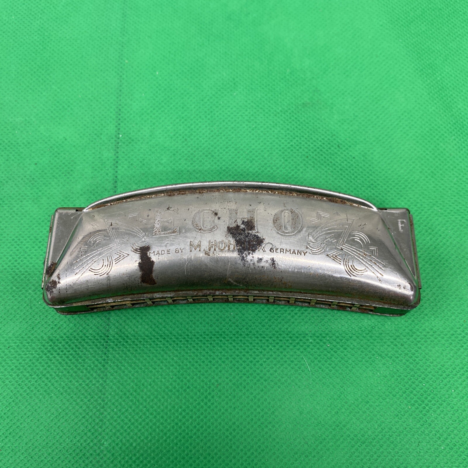 Vintage M. Hohner Echo Grand Prix Curved Harmonica Key F Made In