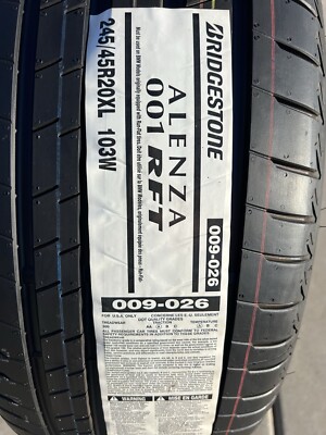 4X NEW Bridgestone Alenza 001 RFT Run Flat BMW X3 X4 Tires 245