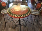 Vintage Coke Cola pub table and two chairs