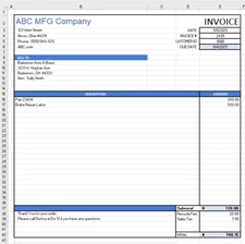 EXCEL INVOICE TEMPLATE.  Create Invoices in Excel