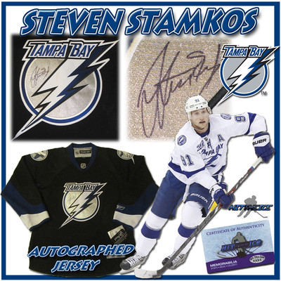 STEVEN STAMKOS Signed TAMPA BAY LIGHTNING RBK JERSEY w/COA