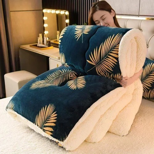 Plaid Super Thick Warm Blankets Winter Autumn Milk Fleece Duvet Thicken Warmth - Picture 8 of 29
