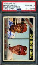 Fergie Jenkins Gem Mint 10 PSA DNA Signed 1966 Topps Rookie Stars Autograph