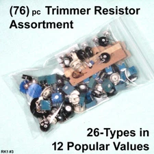 BIG (76)pc TRIMMER RESISTOR POT Assortment *** Popular VALUES in Many STYLES ***