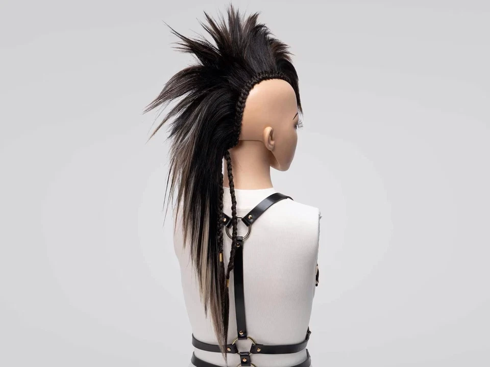 Mohawk Punk Wig Headpiece, Mohican Wig Headpiece, Alternative Goth Headpiece Wig - Image 3 of 4