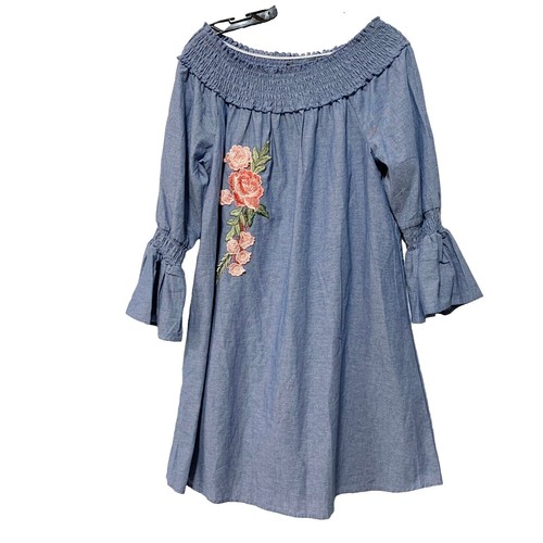 draper james denim shift dress Draper James Women's Denim Shift Dress in Color Dark Wash Blue Size 2