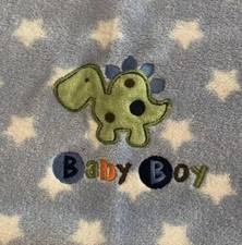 Garanimals Baby Boy Blue Plush Blanket White Stars Dinosaur Lovey B