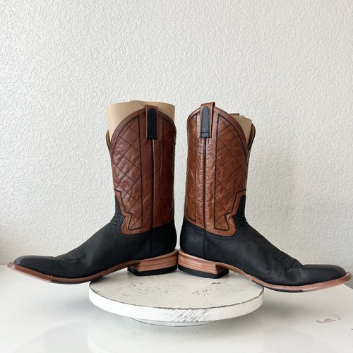 Stivali cowboy uomo Rod Patrick 15AA antichi moka bisonte marrone punta quadrata western - Foto 8 di 13