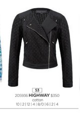 Etcetera | Women’s Cotton Zip-up Lace Black Jacket W/ Zipper Pockets Size 6