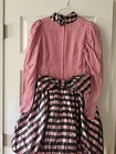  Girls Party Dress /Plaid~Drop Waist/Bow in back~ Pink /Black Sz M  — photo 2
