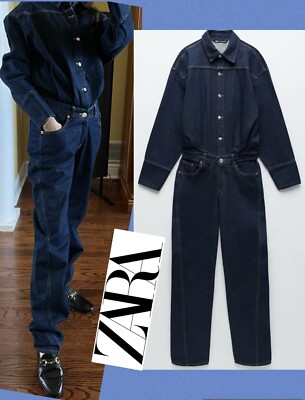 Salopette Courte En Jean Zara - Taille M, Occasion Très Bon État, Décontractée