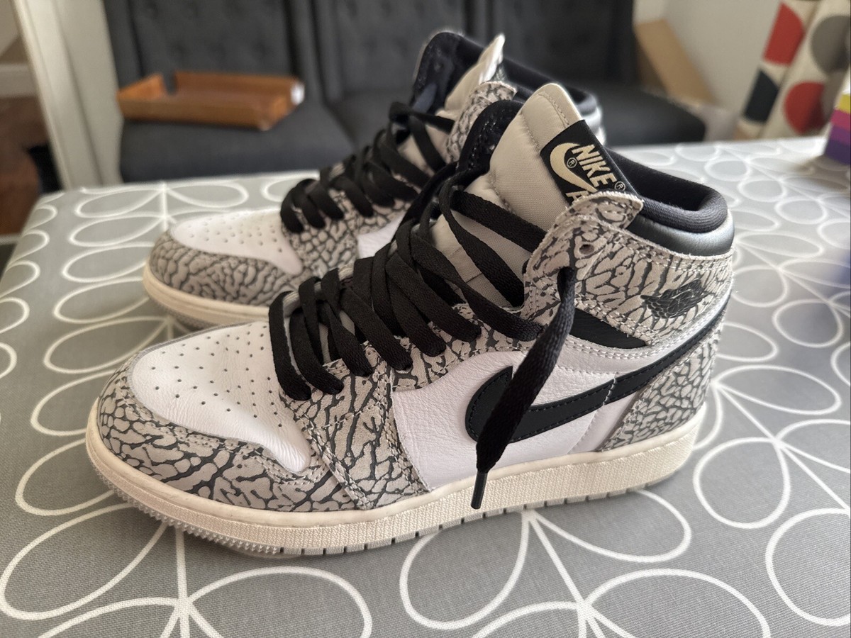 Nike Air Jordan 1 High OG White Cement - Size 6/39 | eBay UK