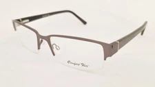 KENMARK COMFORT FLEX Hugo eyeglasses Gunmetal MEN 54mm Half Rimless Optical