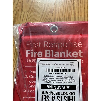 Pack Of 2 Mart Cobra First Response Fire Blanket 40x40 100% Fiberglass Home Use