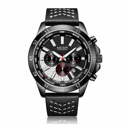 Stainless Megir 2056 MEGIR Men's Watches Quartz Movement Alloy