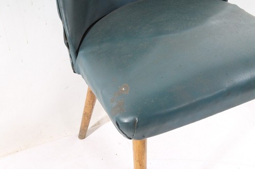 alter Sessel Kult Retro Clubsessel Loungesessel Stuhl Leder Blau - Bild 4 von 12