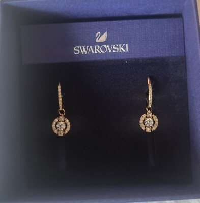 swarovski bella PE Drop Gold Plated Crystal Earrings BNIB Ref289 L25 Mm  UK