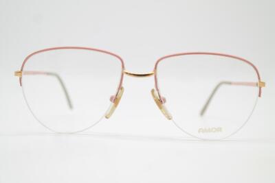 Vintage Brille AMOR 715 Pink Gold Halbrand Brillengestell eyeglasses