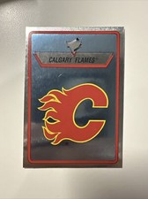 1990-91 Panini Hockey Sticker Calgary Flames #180 FOIL LOGO