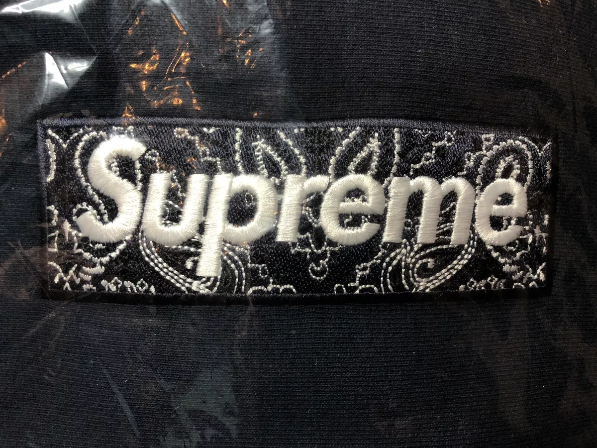 Supreme Box Logo Bandana Hoodie Navy Medium M Bogo Sweatshirt