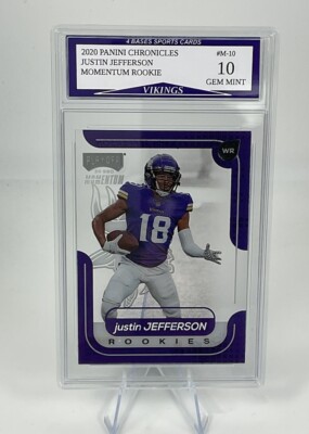 2020 Panini Chronicles Justin Jefferson Momentum Clear Rookie Card Gem Mint 10!