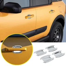 4P Car Door Handle Bowl Cover Accessories For Ford Bronco Sport 2021-2023 Chrome