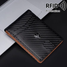 Mens Minimalist Wallet Money Clip Slim Billfold Wallet Card Holder RFID Blocking