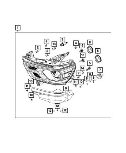 Kit de soporte de fascia de parachoques derecho para Ram 1500 2020-2024 (N/P 68432394AA)