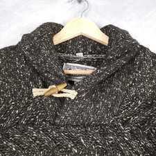 Schott Bros Sweater Mens Small Shawl Collar Toggle Button Cotton Yak Blend
