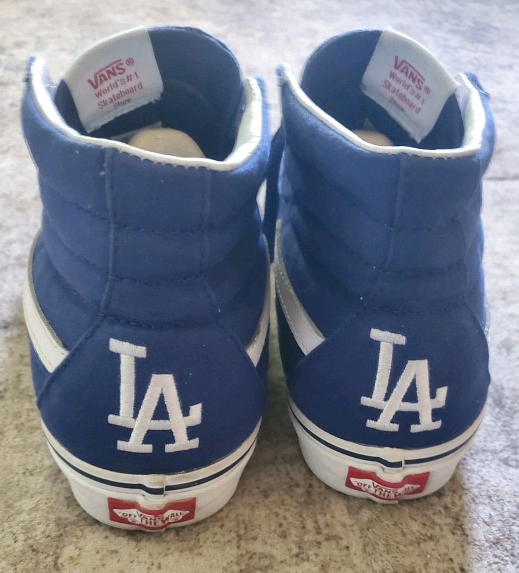 Los Angeles LA Dodgers VANS Blue High Top Skate Shoes ~ Mens 7.5