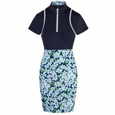 Swing Out Sister Ladies Bloom Cap Sleeve Golf Dress in Navy, Small UK Size 10