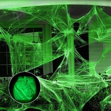 Halloween Glow in the Dark Spider Web Fluorescent Cobweb Haunted House Outdoor D